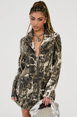 FEELIN EXOTIC SNAKE PRINT BLAZER DRESS