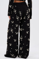 OLD FLAME EMBELLISHED TROUSER IN BLACK