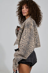 NO CHEATING PRINTED DENIM JACKET