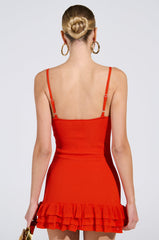 LOW LIFE MINI DRESS WITH RUFFLE HEM