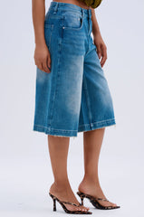 LITERAL PERFECTION BLUE DENIM BERMUDA SHORTS