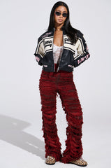 ON FIRE DISTRESSED DENIM PANT