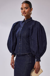 LET'S CHANGE IT UP DENIM BLOUSE