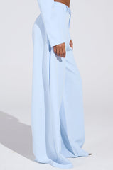 LOTTIE WIDE LEG TROUSER IN LIGHT BLUE