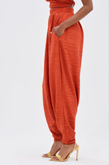MAYAH WIDE LEG PLISSE PANT IN RED