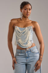 PEARL QUEEN DENIM CORSET