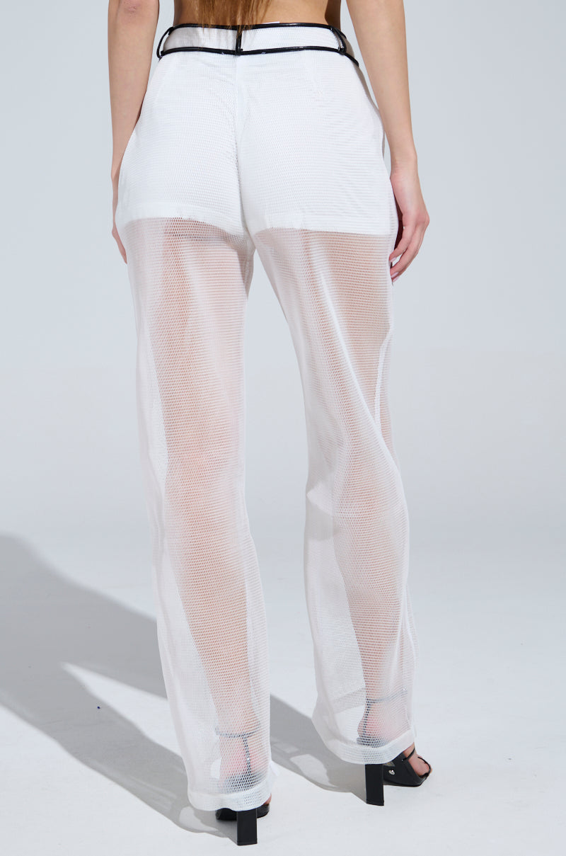 ONE TO WATCH MESH TROUSER IN WHITE