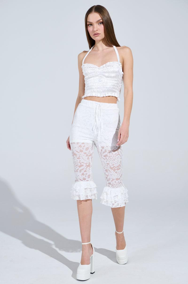 GIRLY POP LACE CAPRI LEGGING
