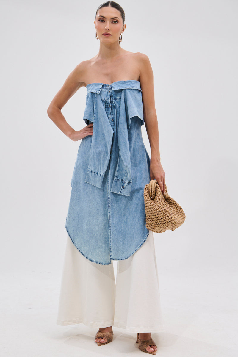 CRAZY FOR YOU DENIM BLOUSE