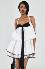MIA POPLIN MINI DRESS WITH BOW