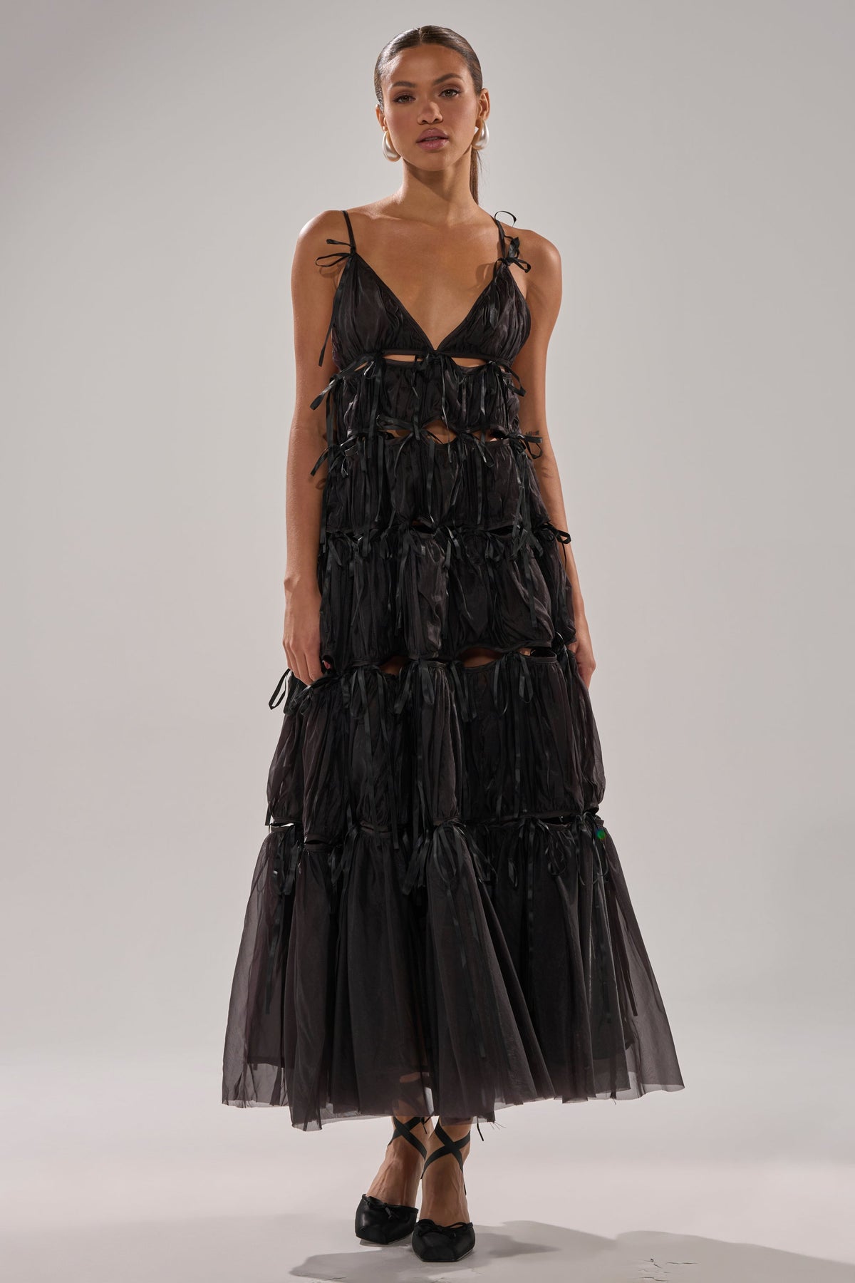 COULDN'T BE ME IF YOU TRIED TIE MAXI DRESS IN BLACK