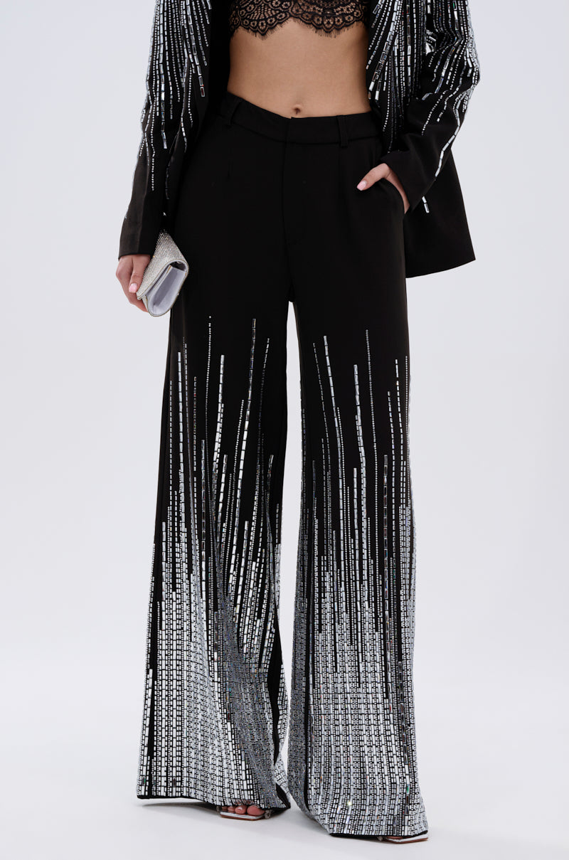 MILA EMBELLISHED FLARE PANT IN BLACK