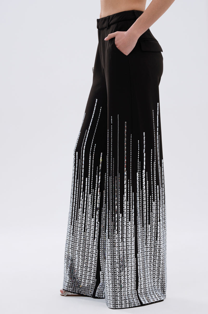 MILA EMBELLISHED FLARE PANT IN BLACK