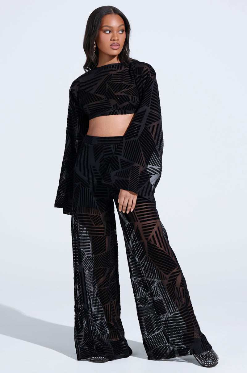 HAVING REGRETS ABOUT YOU SEE THROUGH PALAZZO PANT