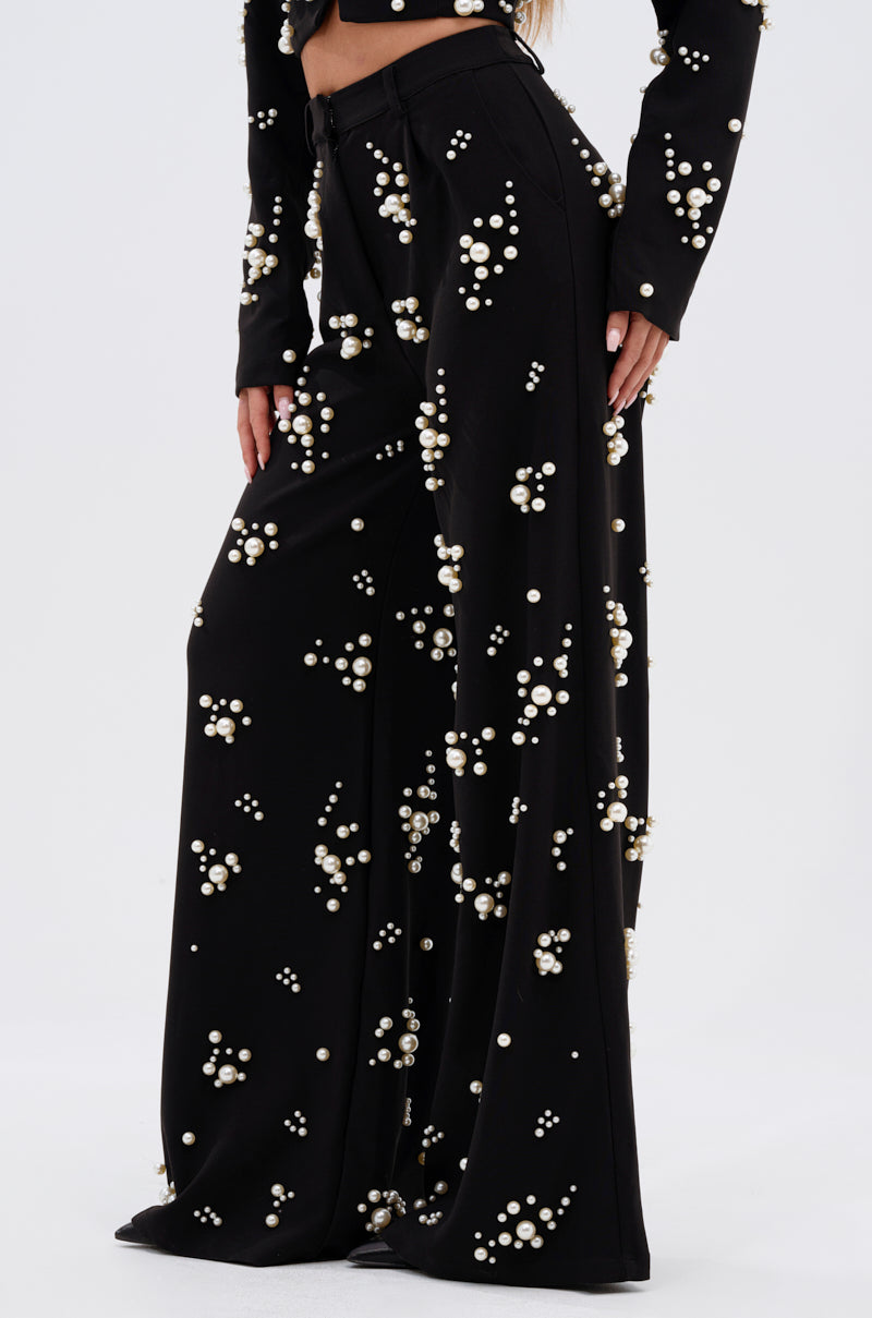 OLD FLAME EMBELLISHED TROUSER IN BLACK