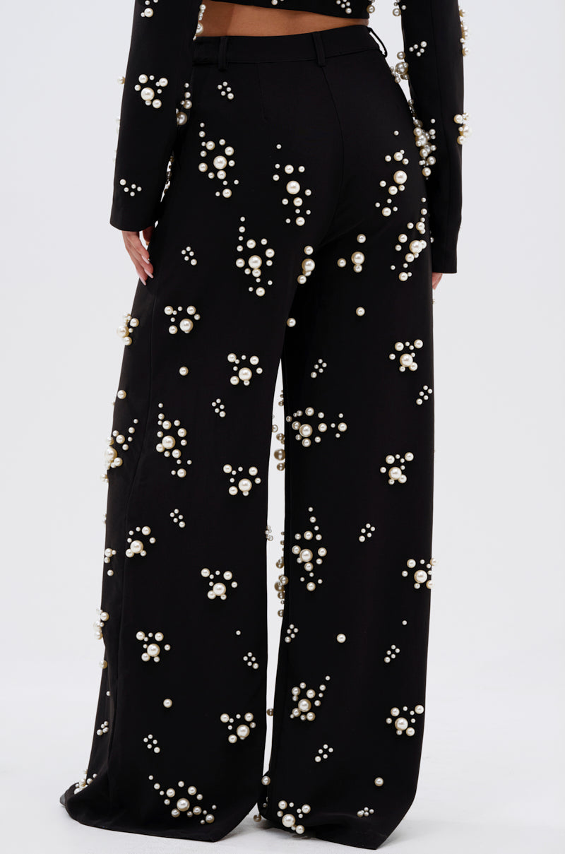 OLD FLAME EMBELLISHED TROUSER IN BLACK
