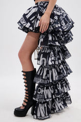 CRAZY FOR YOU HIGH LOW GRAPHIC SKIRT