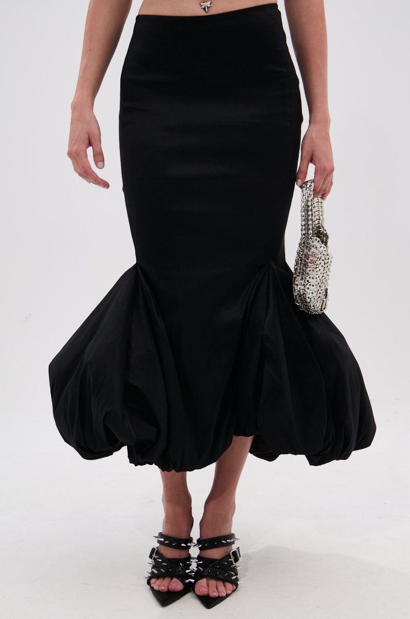 LADY LUX BUBBLE HEM MIDI SKIRT