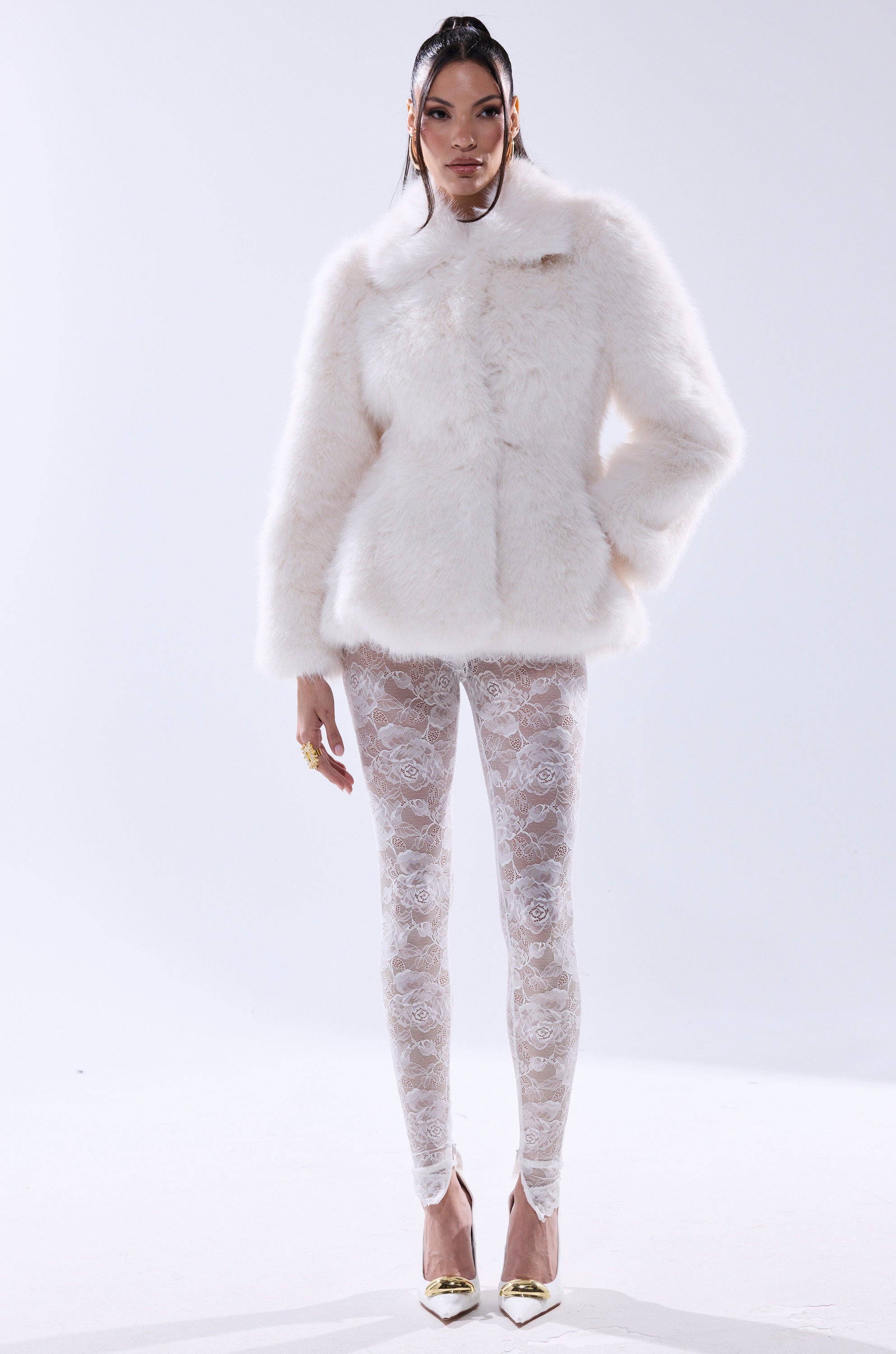 KENNY PEPLUM FAUX FUR