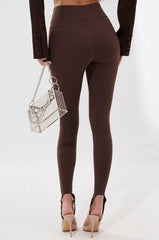 DRIVE ME CRAZY STIRRUP LEGGING IN BROWN