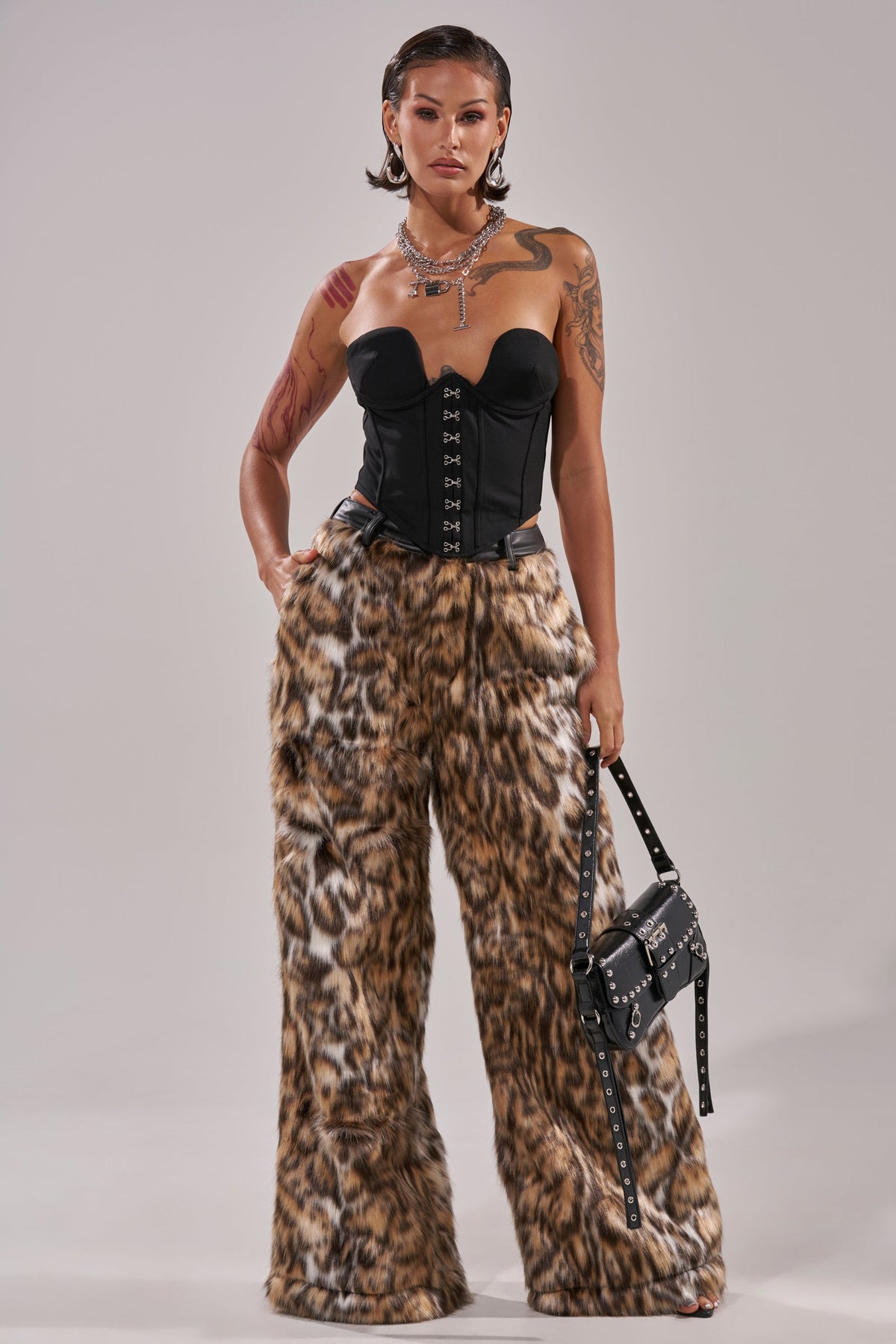CATCH ME IF YOU CAN LEOPARD FUR TROUSER