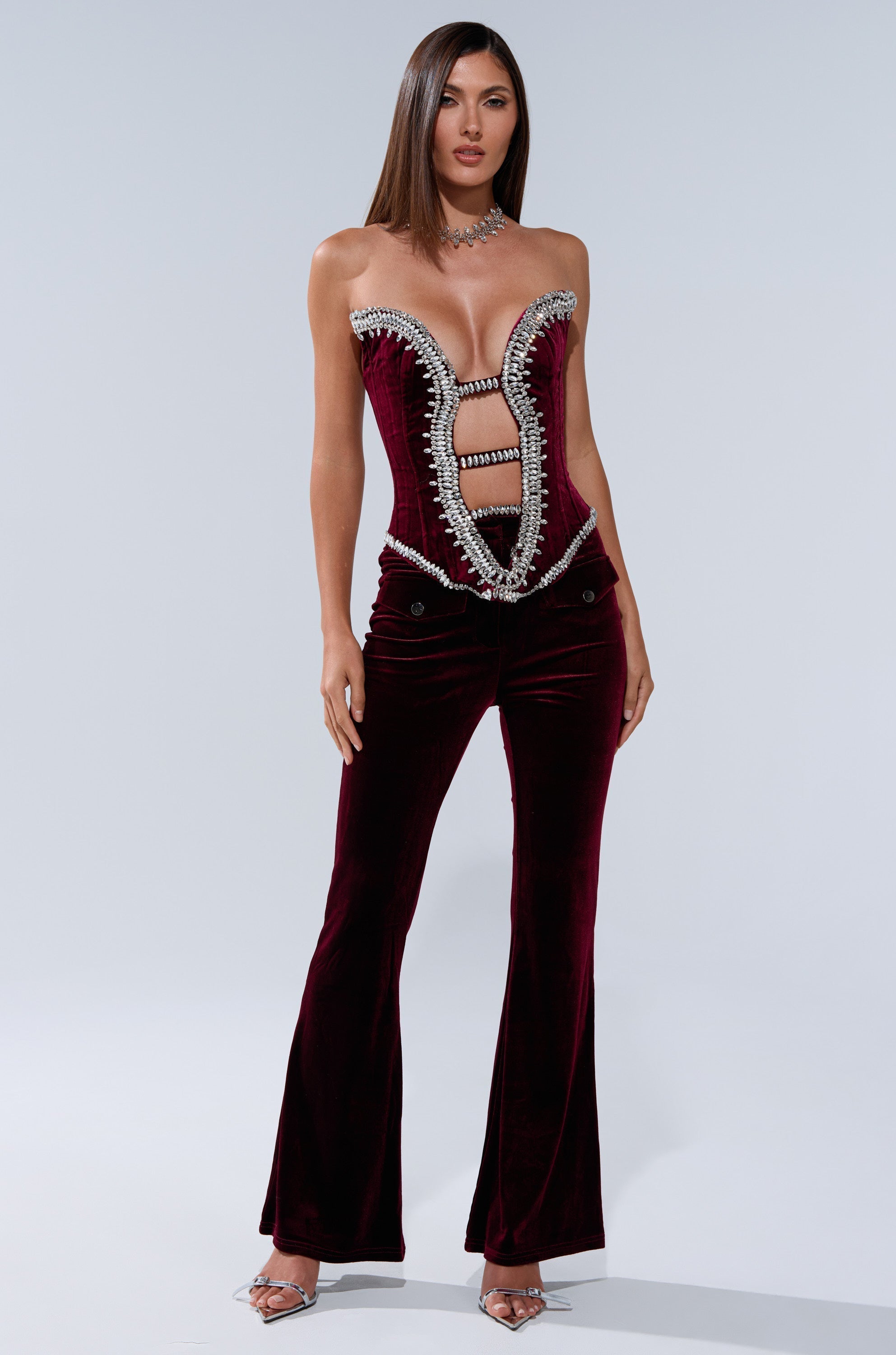 LUXE LIFE CORSET IN BURGUNDY