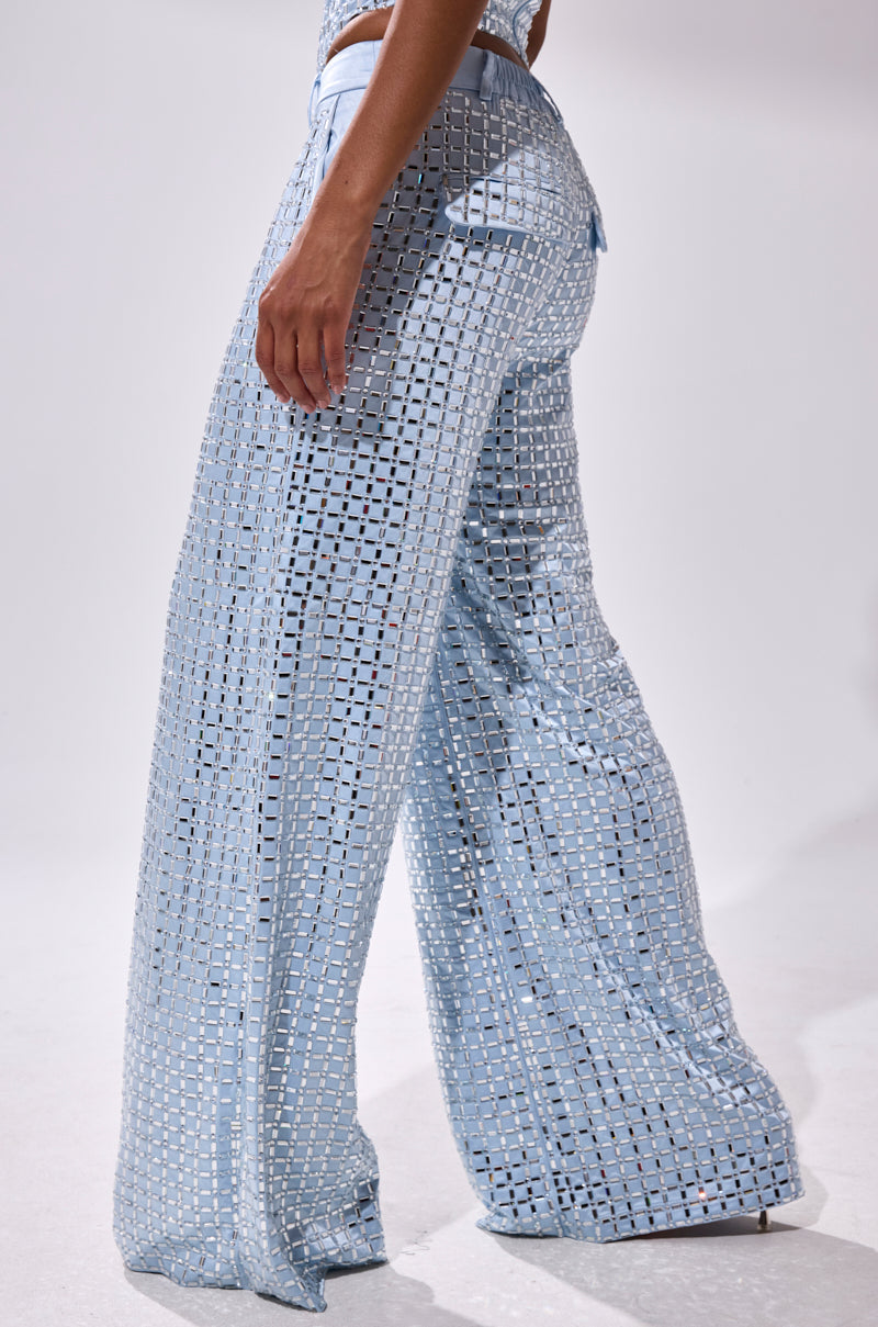 LILA EMBELLISHED SATIN TROUSER