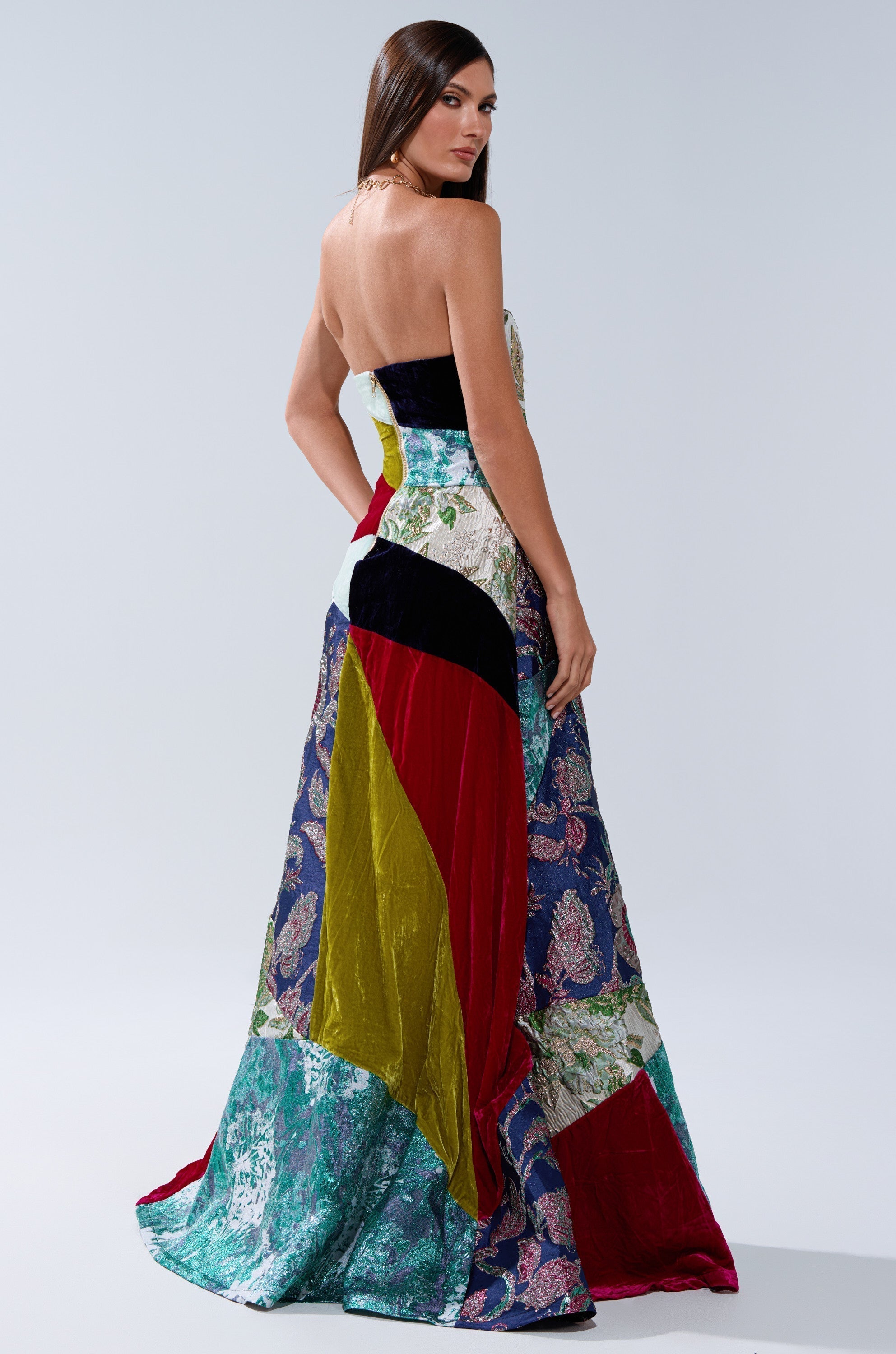 MUSHU MIXED MEDIA MAXI DRESS