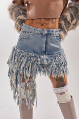OPEN UP YOUR LOVE DENIM SKIRT