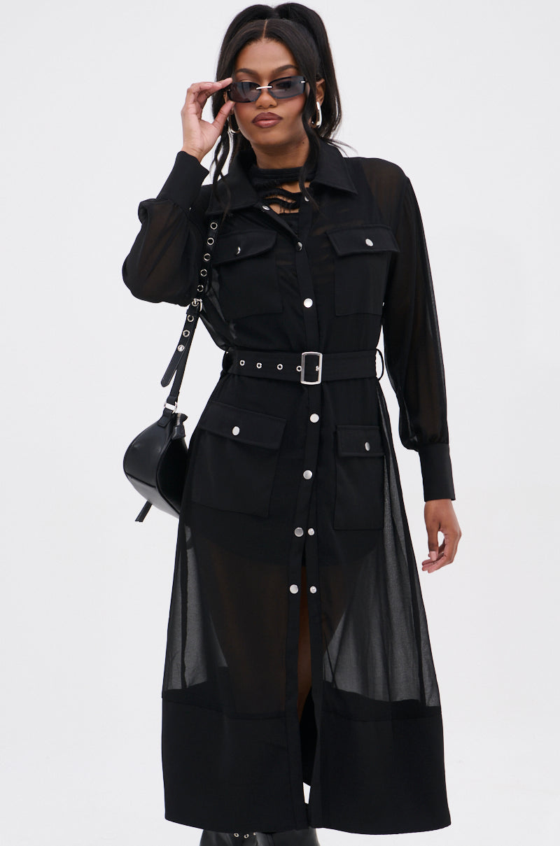 BET ON ME CHIFFON TRENCH