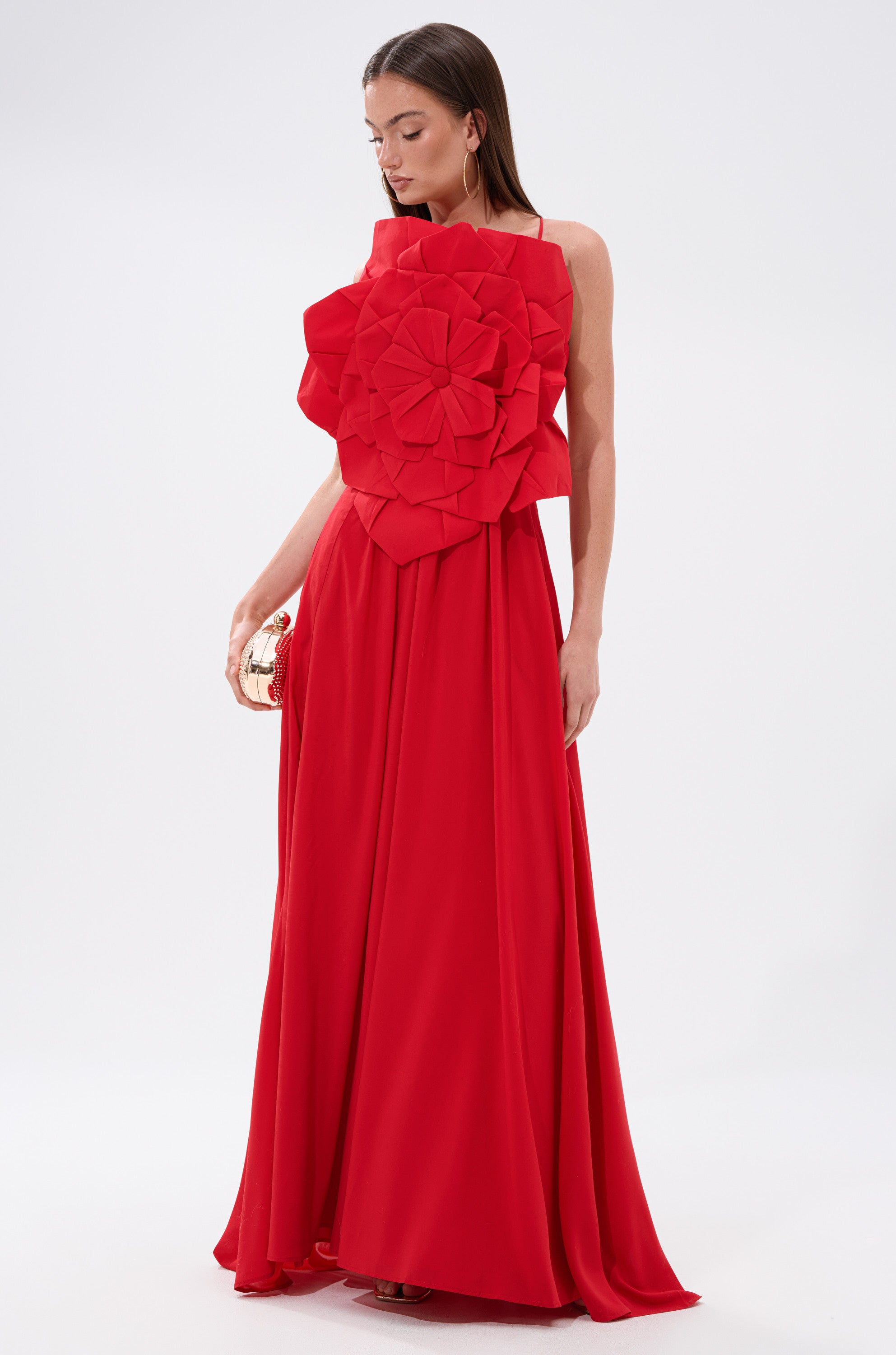 LANIE MAXI DRESS WITH FLOWER APPLIQUE