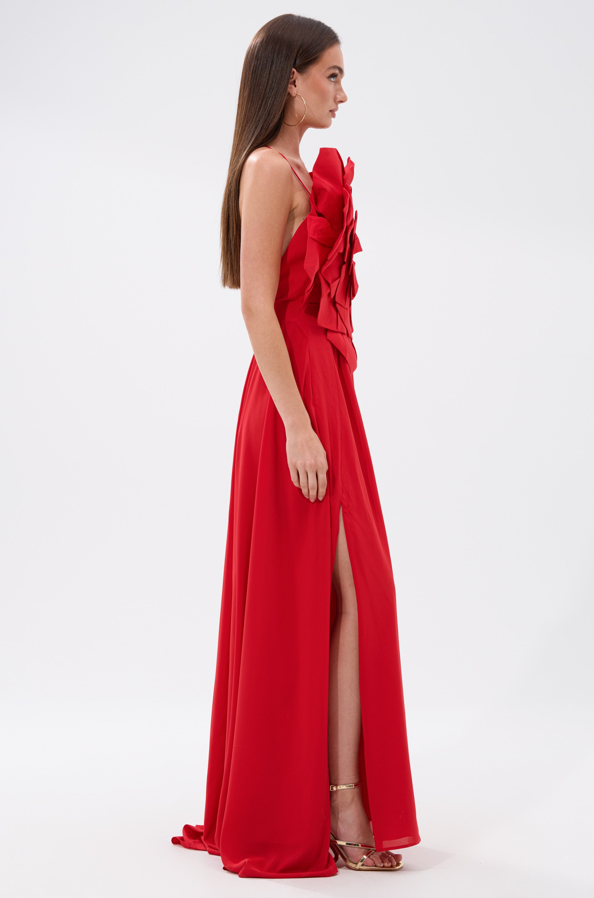 LANIE MAXI DRESS WITH FLOWER APPLIQUE