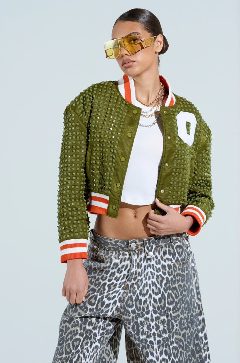 CHILL PILL STUDDED BOMBER
