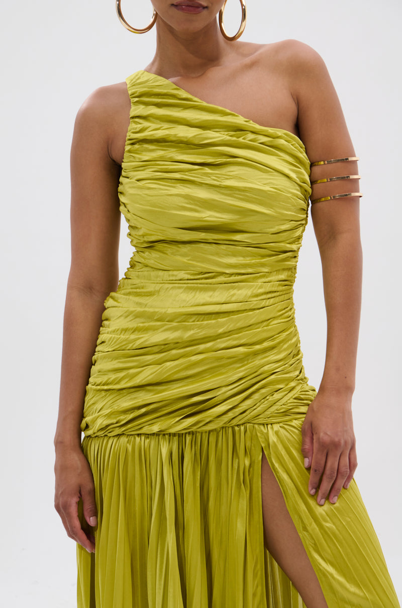 LIFE OF THE PARTY SATIN MIDI DRESS