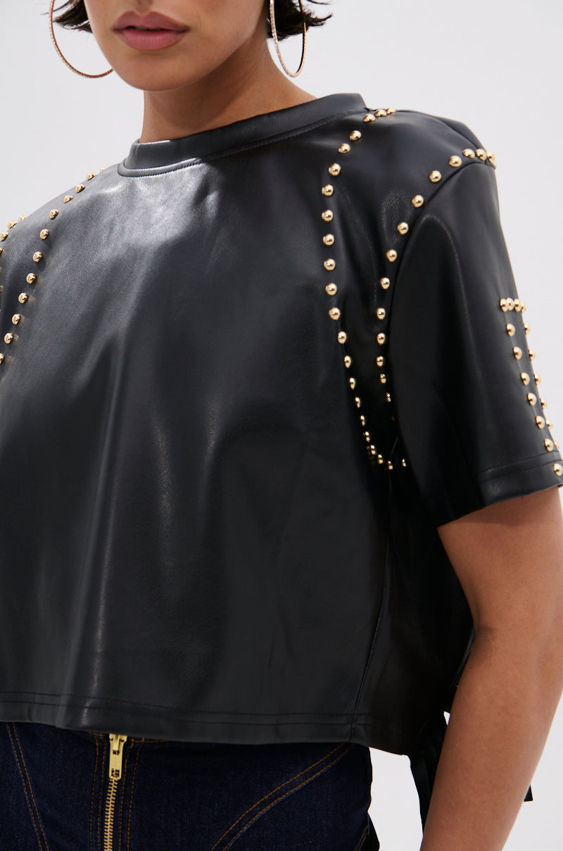 ROCKSTAR STUDDED FRINGE TOP