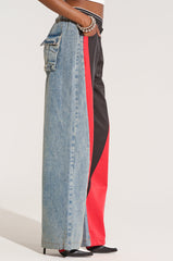 HARDEST TO LOVE COLORBLOCK DENIM PANT