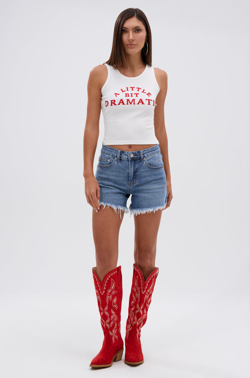 KISS MY PATCH DENIM SHORT