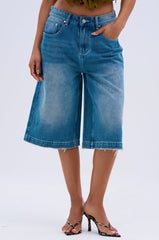 LITERAL PERFECTION BLUE DENIM BERMUDA SHORTS