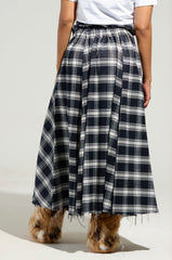 NEED YOU PLAID MAXI SKIRT