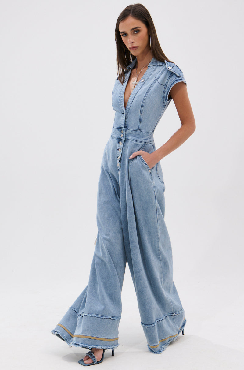 AT LEAST I LOOK CUTE DENIM JUMPSUIT