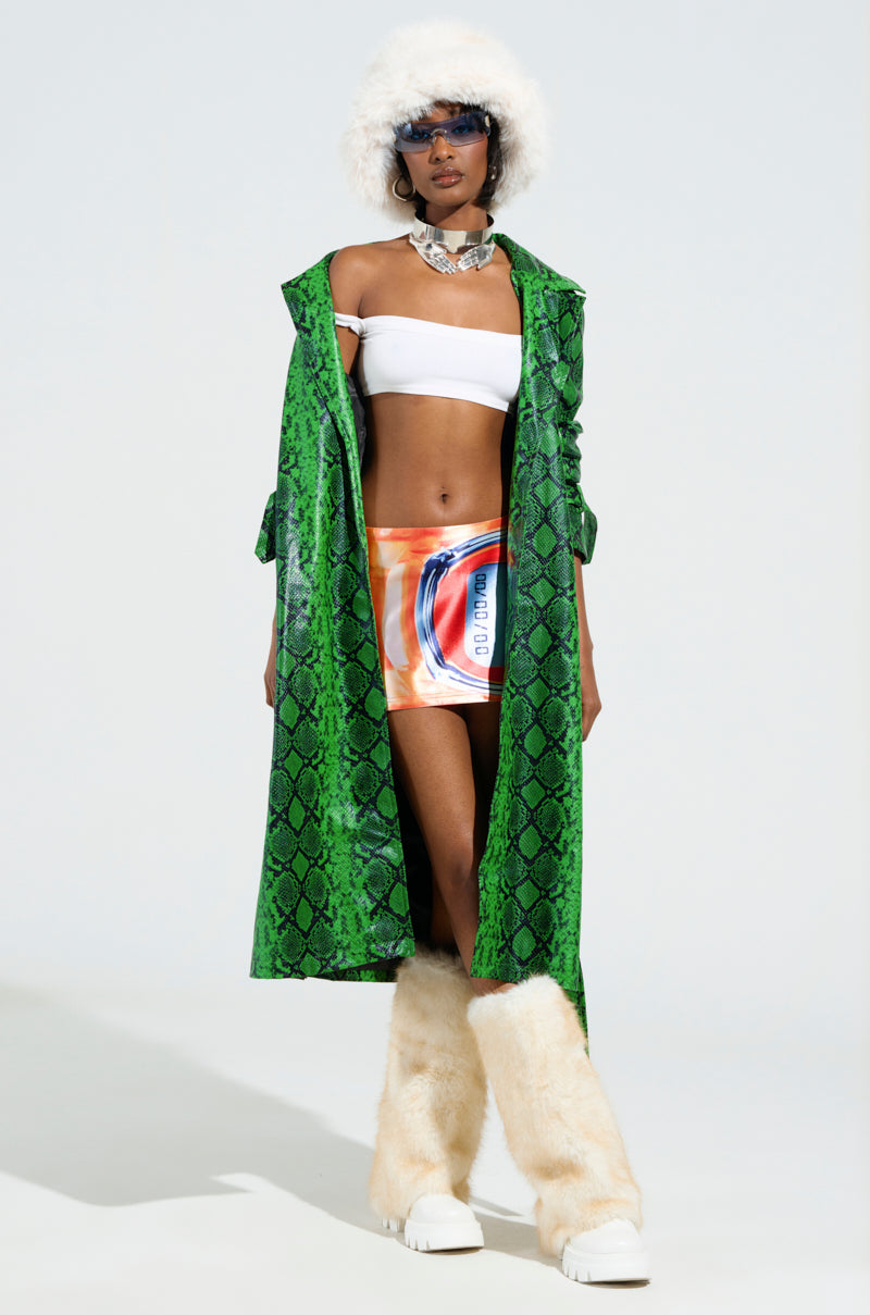 ENVY SNAKE PRINT TRENCH