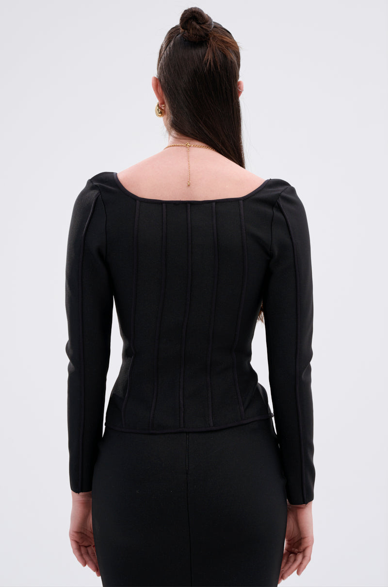 JESSIE BANDAGE ZIP UP BLOUSE