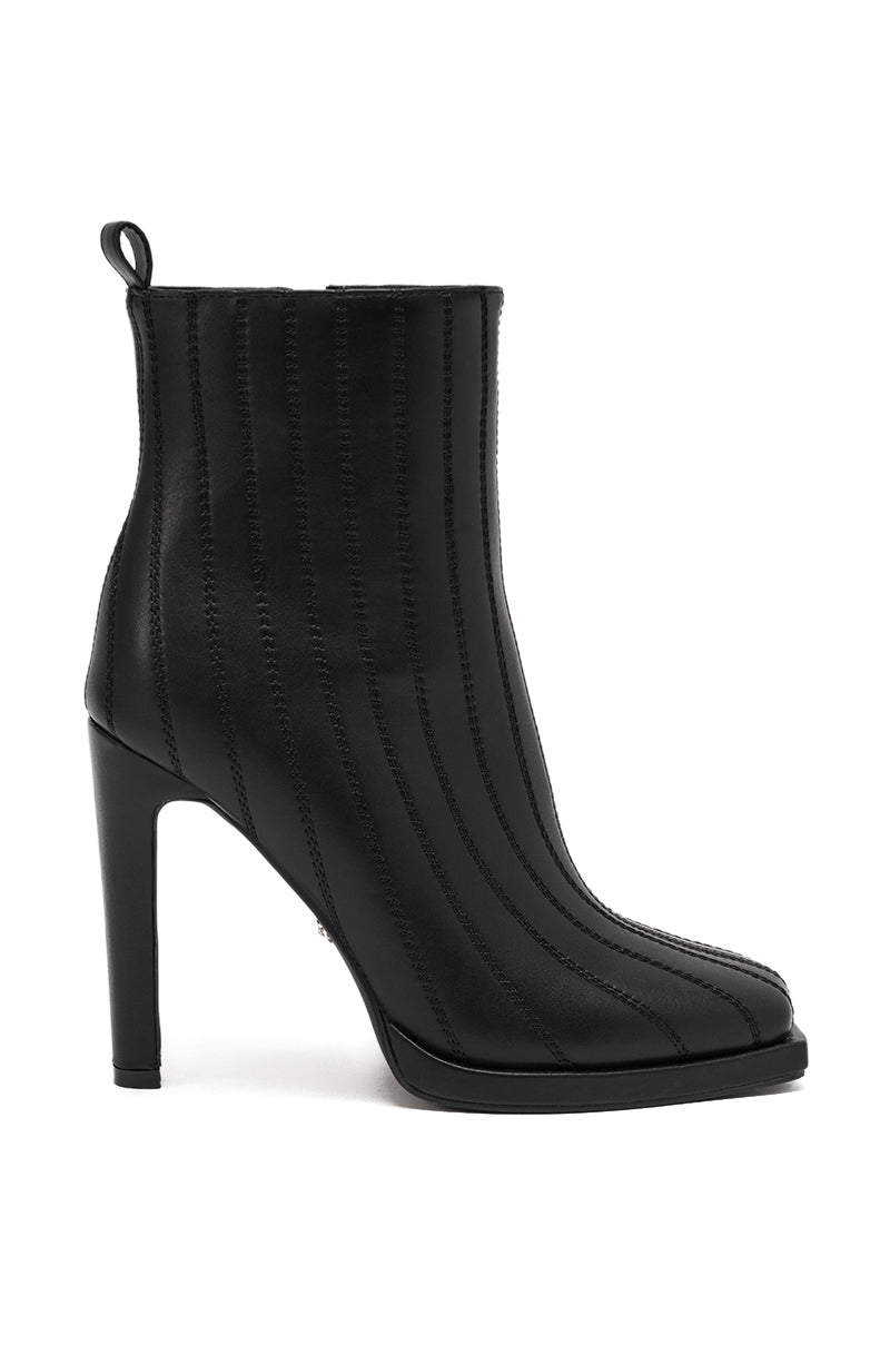 AZALEA WANG AMHERST BLACK PU BOOTIE