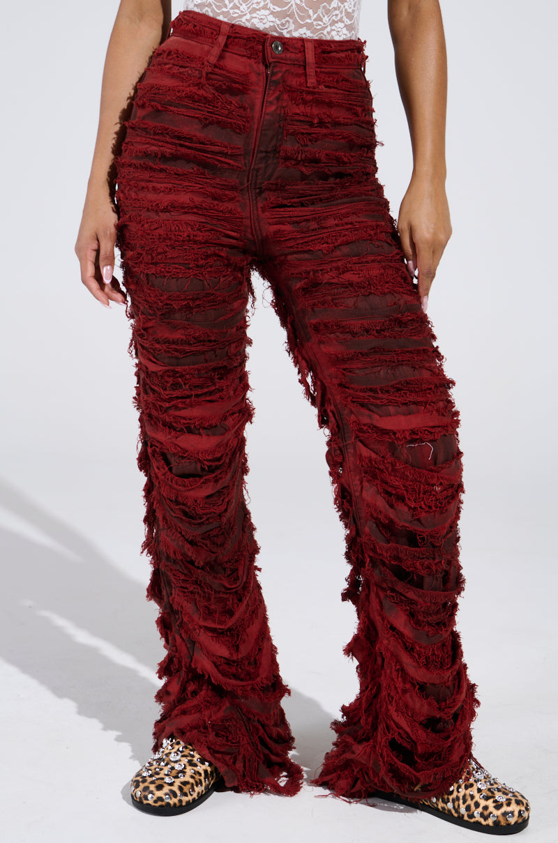 ON FIRE DISTRESSED DENIM PANT