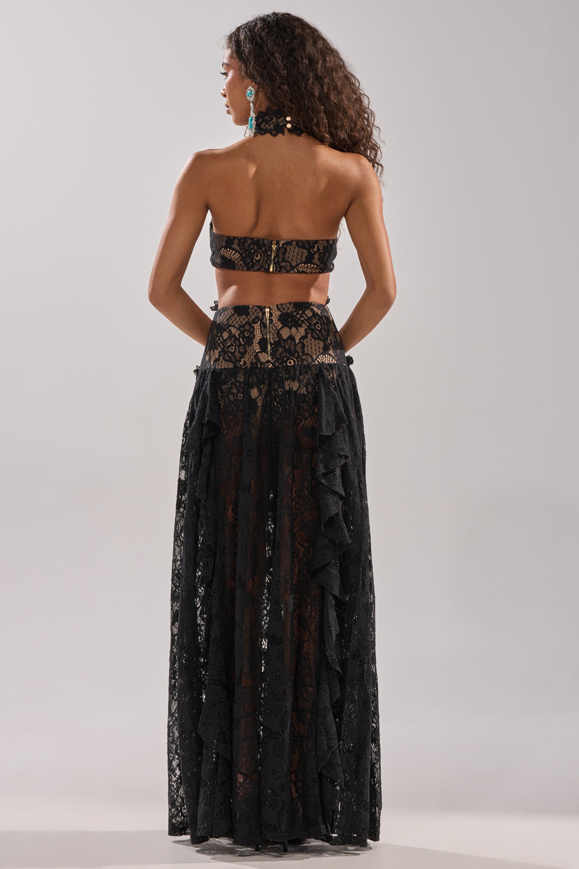 KYLA LACE MAXI DRESS IN BLACK