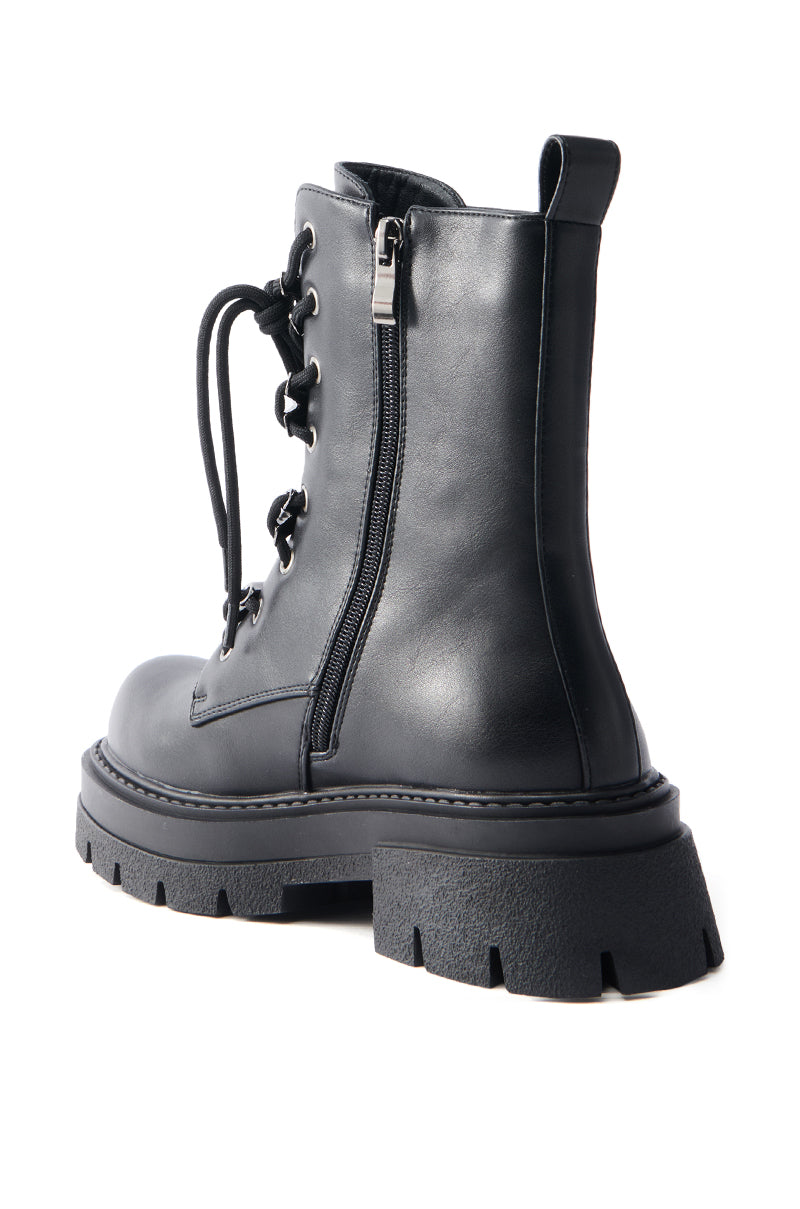 AZALEA WANG BROOKS BLACK COMBAT BOOTIE