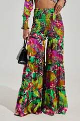 ON VACAY WIDE LEG PANT IN GREEN MULTI