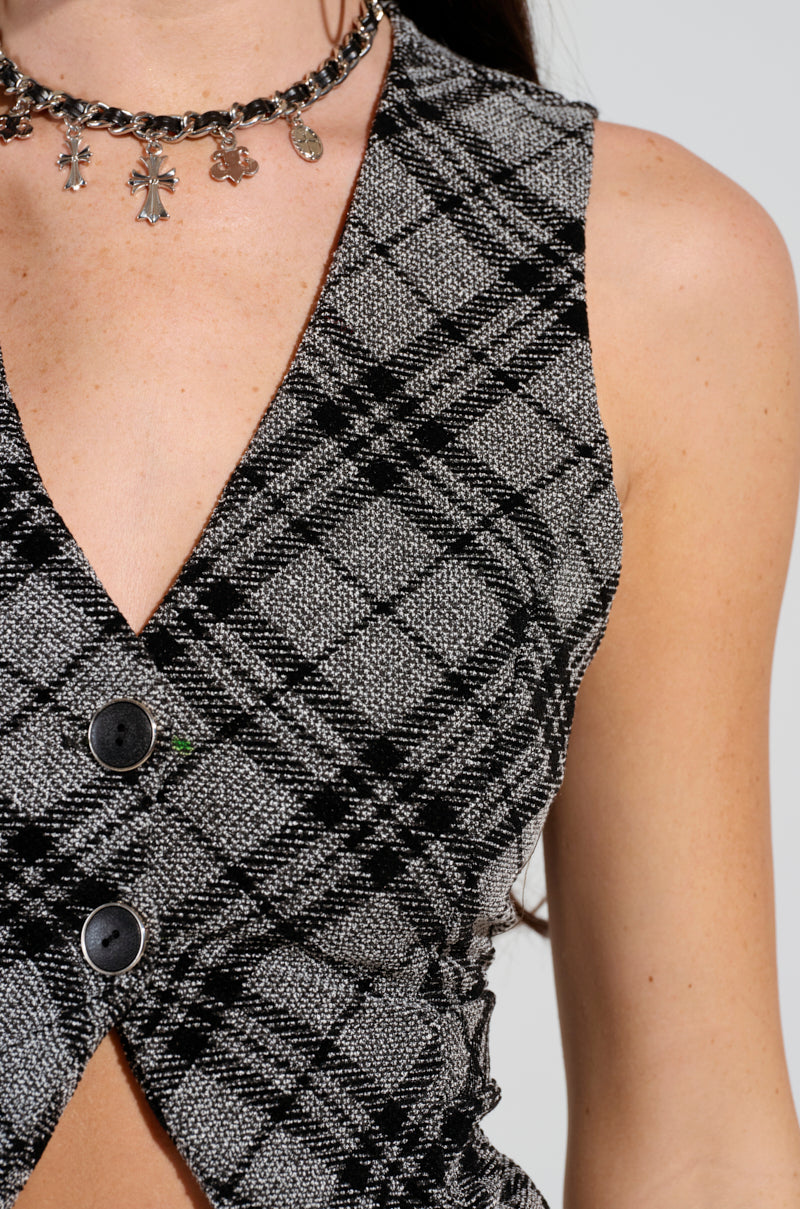LITTLE LOVE PLAID VEST