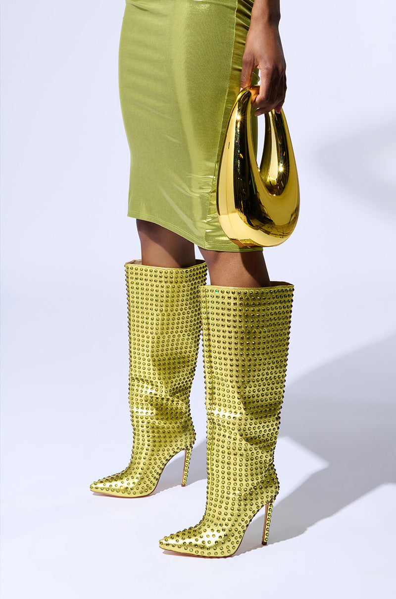 AZALEA WANG CHOLENA GOLD STILETTO BOOT