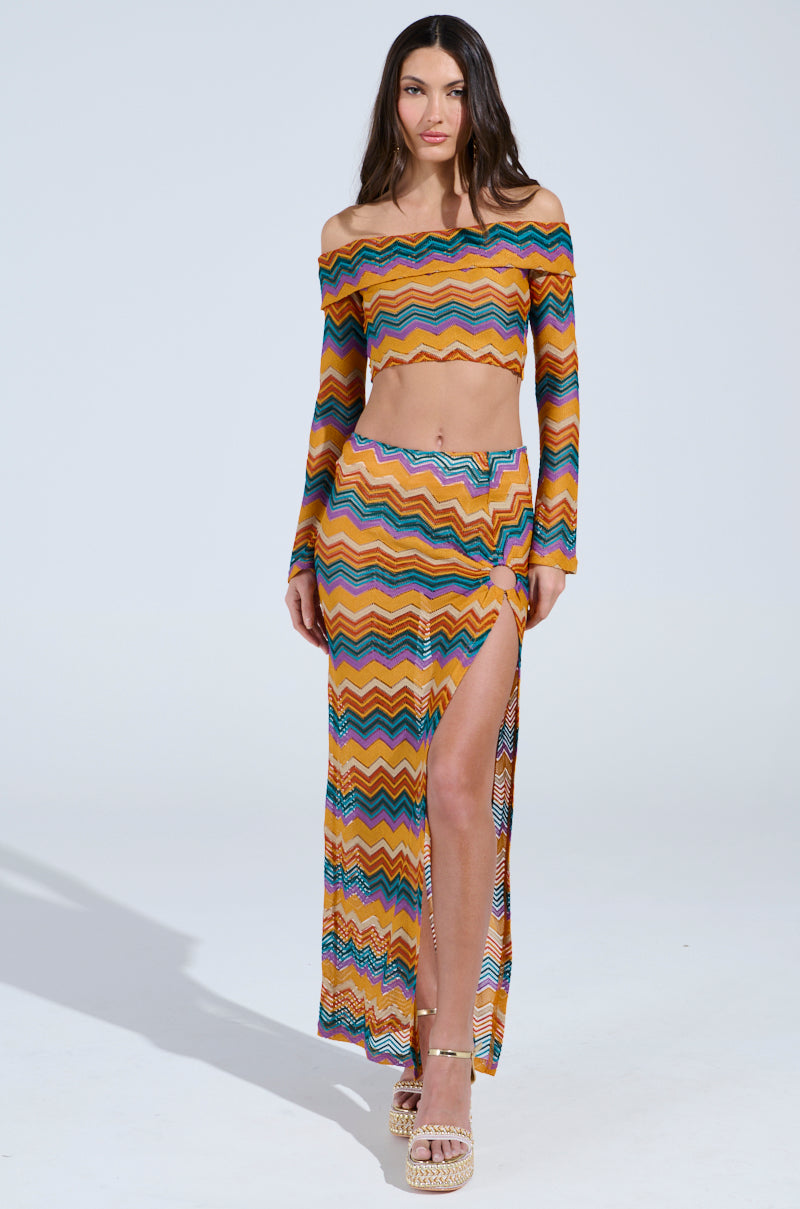 OH SO ZIGGY CROCHET MAXI SKIRT
